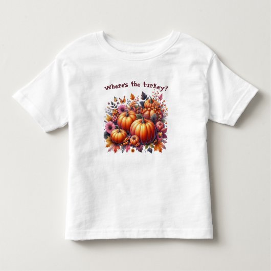 秋または感謝祭をテーマにした子供 トドラーTシャツ (正面)