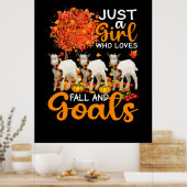 秋やヤギを愛する女の子に感謝祭 ポスター (キッチン)