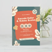 秋よくはしゃぐ結婚式招待状 招待状 (スタンド正面)