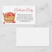 秋りんごバスケット赤ちゃんシャワーベビー本 エンクロージャーカード (正面/裏面)