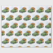 秋をグリーントラックで収穫 ラッピングペーパー (フラット)