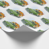 秋をグリーントラックで収穫 ラッピングペーパー (角)