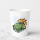 秋をグリーントラックで収穫 紙コップ (正面)