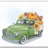 秋をグリーン・トラックで収穫 シール (正面)