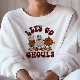 秋をテーマおもしろいにしたLET'S GO GHOULS秋 スウェットシャツ