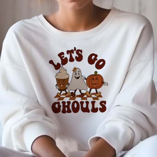 秋をテーマおもしろいにしたLET'S GO GHOULS秋 スウェットシャツ