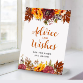 秋をテーマにしたアドバイスとウィッシュズペデスタルサイン 台座サイン