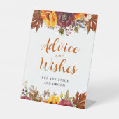 秋をテーマにしたアドバイスとウィッシュズペデスタルサイン 台座サイン (正面)