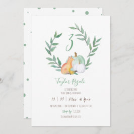 秋をテーマにしたウッドランド誕生日パーティー 招待状