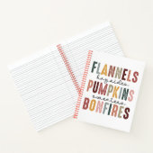 秋をテーマにしたカレッジルールスプリアル ノートブック (内部)