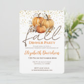 秋をテーマにしたディナーパーティー誕生日 招待状 (スタンド正面)