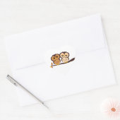 秋をテーマにしたフクロウの結婚式 ハートシール (封筒)