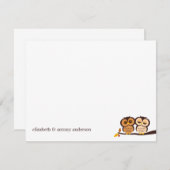 秋をテーマにしたフクロウ結婚ズの感謝 (正面/裏面)