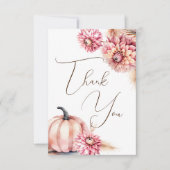 秋をテーマにしたボホ結婚ブライダルシャワーの感謝していユーザ サンキューカード (正面)