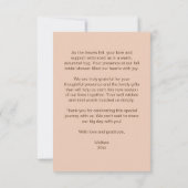 秋をテーマにしたボホ結婚ブライダルシャワーの感謝していユーザ サンキューカード (裏面)