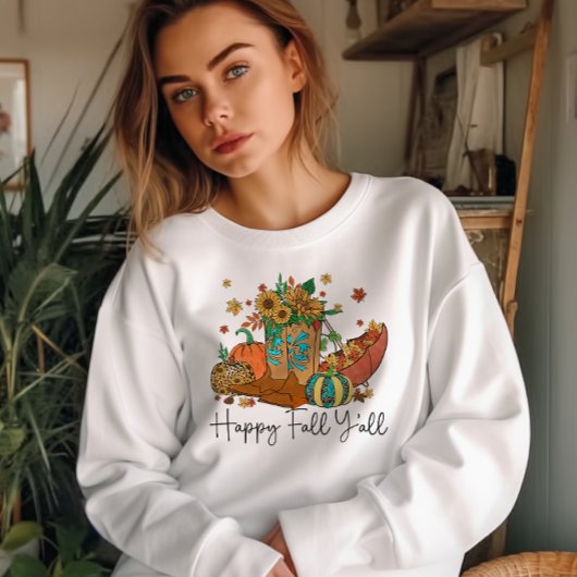 秋をテーマにしたレトロウェスタンハッピー秋ヤール スウェットシャツ