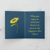 秋をテーマにしたロシュ・ハシャナのひまわり シーズンカード (内部)