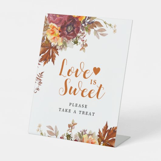 秋をテーマにした愛は甘いペデスタルサイン 台座サイン (正面)