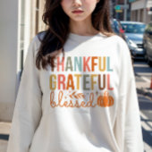 秋をテーマにした感謝のカボチャ賛美の花 スウェットシャツ