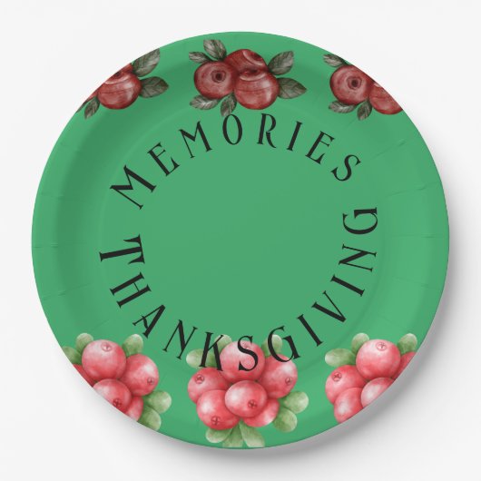 秋をテーマにした感謝祭 ペーパープレート (正面)