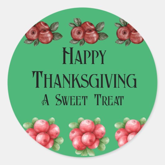 秋をテーマにした感謝祭 ラウンドシール (正面)