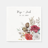 秋をテーマにした披露宴結婚秋 スタンダードカクテルナプキン (正面)