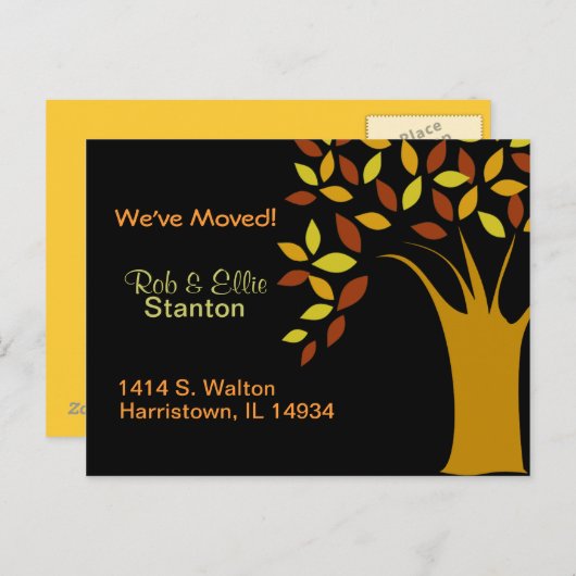 秋をテーマにした新しいホームアナウンス 案内ポストカード (正面/裏面)