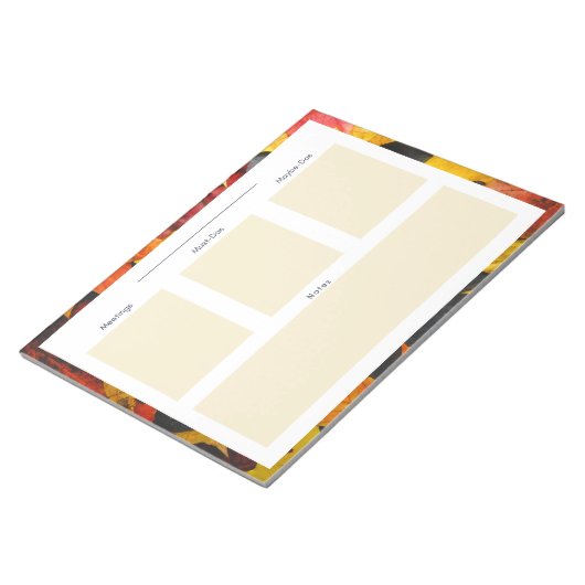 秋をテーマにした日頃の計画メモ帳 ノートパッド (アングル)