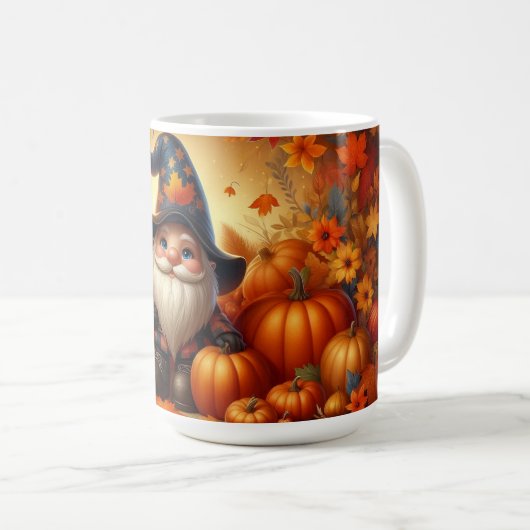 秋をテーマにした格言とカボチャ コーヒーマグカップ (正面右)