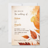 秋をテーマにした結婚式招待状 招待状 (正面)