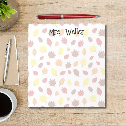 秋をテーマにした色葉付き先生 ノートパッド