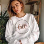 秋をテーマにした落葉ちる、サイダー、カボチャ スウェットシャツ