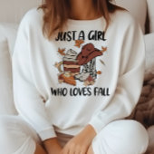 秋をテーマにした西洋風の女の子が大好き秋 スウェットシャツ