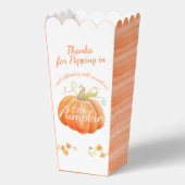 秋をテーマにした赤ちゃんシャワーかわいいカボチャ フェイバーボックス (裏面)