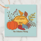 秋をテーマに葉した果実パンプキンサンクスギビング フェイバータグ (正面)
