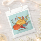 秋をテーマに葉した果実パンプキンサンクスギビング フェイバーバッグ (クリップ留めされた状態)
