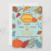 秋をテーマに葉した果実パンプキンサンクスギビング 招待状 (正面)
