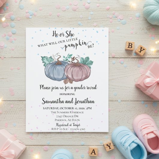 秋を告げるピンク色のカボチャの性別 チラシ