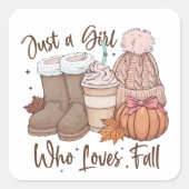 . .秋を愛する少女 スクエアシール (正面)