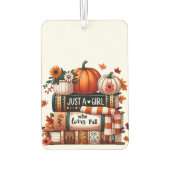 秋を愛する本のような女の子 カーエアーフレッシュナー (裏面)