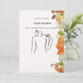 秋を推測する花嫁ドレスブライダルシャワーゲームカード 招待状 (スタンド正面)