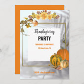 秋を祝おう：パンプキンパッチにインスパイアされた 招待状 (正面/裏面)
