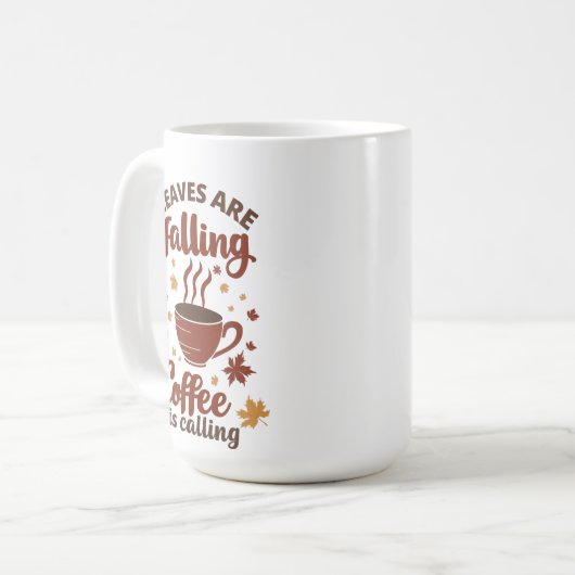 秋を離れ呼び出すコーヒーの落下 コーヒーマグカップ (正面左)