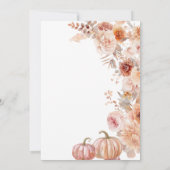 秋アイボリーベージュフラワーパンプキンブライダルシャワー 招待状 (裏面)