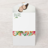 秋アカシア葉写真テンプレート結婚ズ オールインワン招待状 (外側)