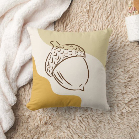 秋アコーン抽象芸術形状秋の感謝祭ギフト クッション (ブランケット)