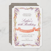 秋アダルトサプライズ誕生日招待状（任意の年齢） 招待状 (正面/裏面)