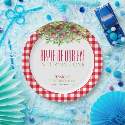 秋アップルオブザウアイファースト誕生日 ペーパープレート (パーティー)