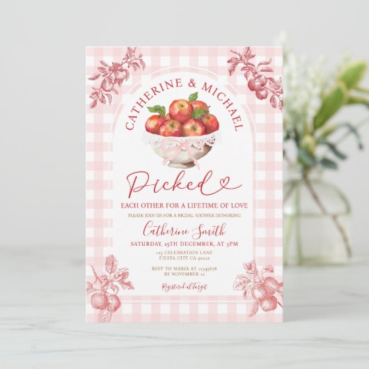 秋アップルオーチャードブライダルシャワーが互いを選んだ 招待状 (スタンド正面)