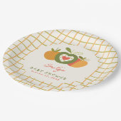 秋アップルテーマベビーシャワー男女兼用 ペーパープレート (アングル)